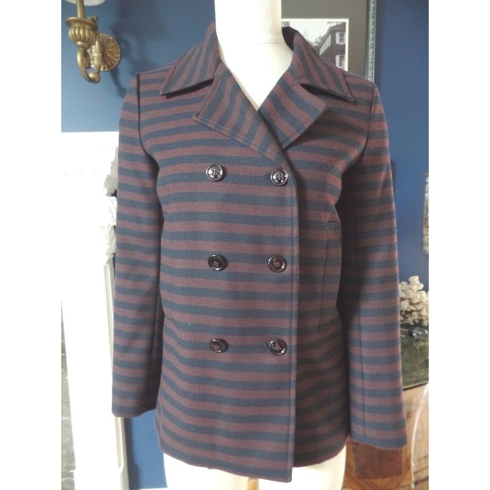 Zara Basic Stripe Double Breasted Jacket Blazer - image 7